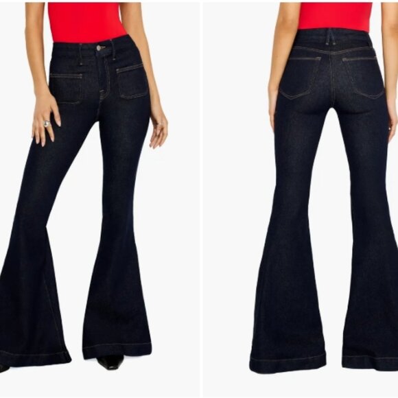 Good American Super High Waist Super Flare Jeans – Indigo 716 – 0 – NWT - Picture 3 of 5